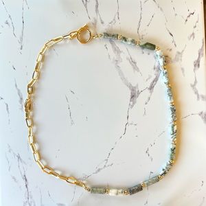 Gold plated paper clip necklace